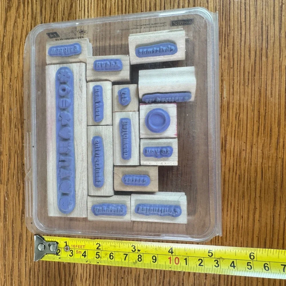 Stampin Up Occasions Collection Two-Step Wood Rubber Stamps Set of 14 111590